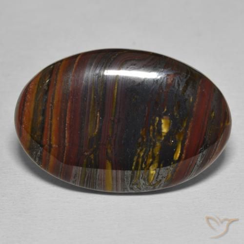 27.99ct Natural Multicolorido Matriz Olho de Tigre, oval, Opaco
