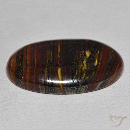 Matriz Olho de Tigre Multicolorido Natural 27.99ct, oval, Opaco