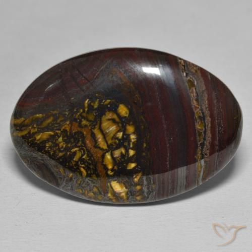 45.86ct Natural Multicolorido Matriz Olho de Tigre, oval, Opaco