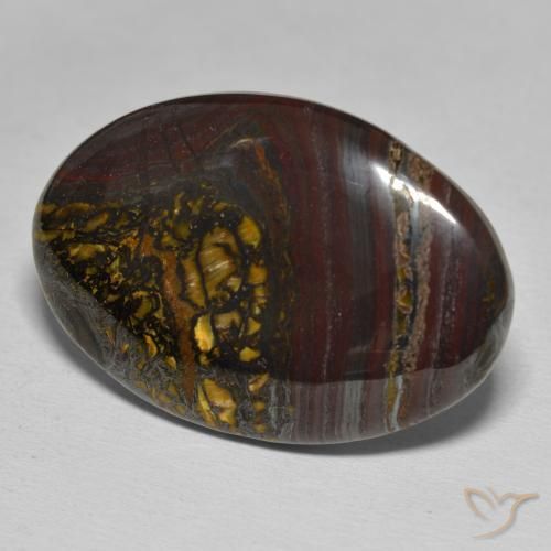 Matriz Olho de Tigre Multicolorido Natural 45.86ct, oval, Opaco
