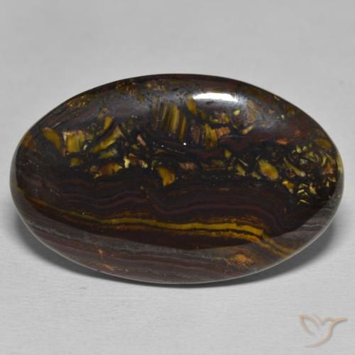 40.09ct Natural Multicolorido Matriz Olho de Tigre, oval, Opaco