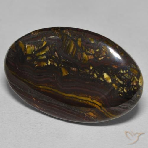 Matriz Olho de Tigre Multicolorido Natural 40.09ct, oval, Opaco