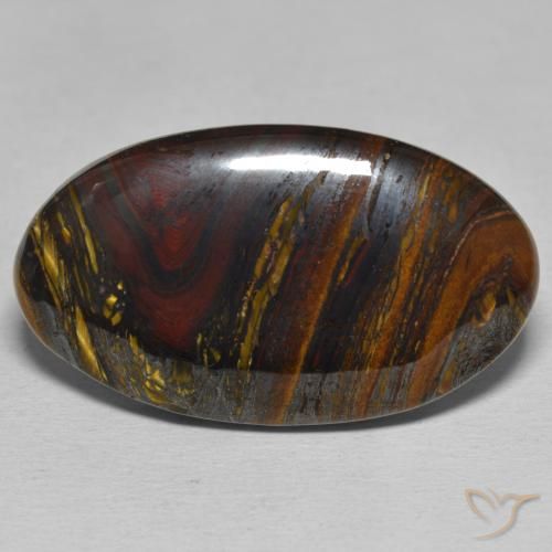 39.36ct Natural Multicolorido Matriz Olho de Tigre, oval, Opaco