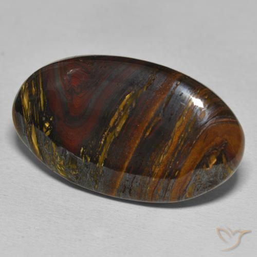 Matriz Olho de Tigre Multicolorido Natural 39.36ct, oval, Opaco