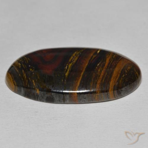 Matriz Olho de Tigre Multicolorido Natural 39.36ct, oval, Opaco