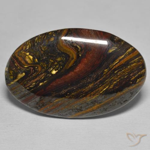 39.36ct Natural Multicolorido Matriz Olho de Tigre, oval, Opaco