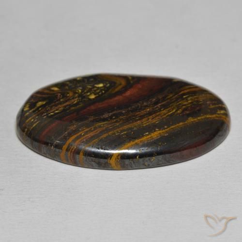 Matriz Olho de Tigre Multicolorido Natural 39.36ct, oval, Opaco