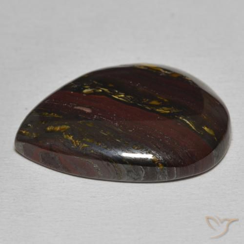Matriz Olho de Tigre Multicolorido Natural 22.84ct, Formato de pêra, Opaco