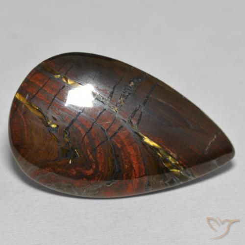 Matriz Olho de Tigre Multicolorido Natural 33.40ct, Formato de pêra, Opaco