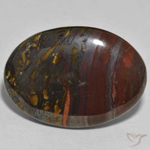 51.17ct Natural Multicolorido Matriz Olho de Tigre, oval, Opaco