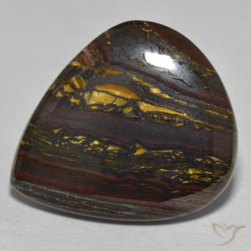 46.28ct Natural Multicolorido Matriz Olho de Tigre, Formato de pêra, Opaco