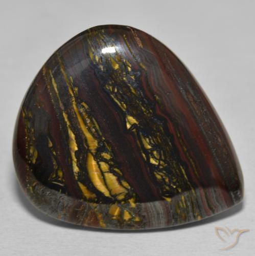 Matriz Olho de Tigre Multicolorido Natural 46.28ct, Formato de pêra, Opaco