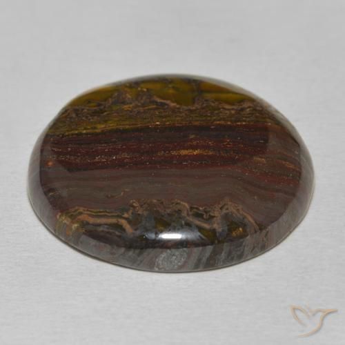 Matriz Olho de Tigre Multicolorido Natural 34.30ct, Redondo, Opaco