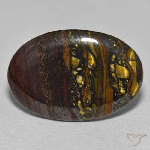 28.54ct Natural Multicolorido Matriz Olho de Tigre, oval, Opaco