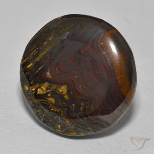 Matriz Olho de Tigre Multicolorido Natural 33.67ct, Redondo, Opaco