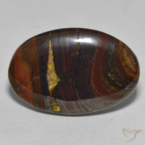 34.77ct Natural Multicolorido Matriz Olho de Tigre, oval, Opaco