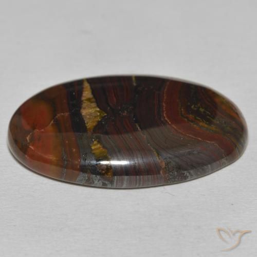Matriz Olho de Tigre Multicolorido Natural 34.77ct, oval, Opaco