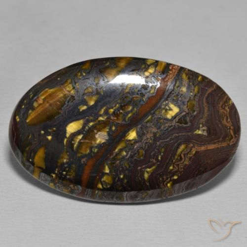 48.07ct Natural Multicolorido Matriz Olho de Tigre, oval, Opaco