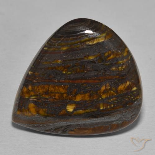 43.18ct Natural Multicolorido Matriz Olho de Tigre, Formato de pêra, Opaco