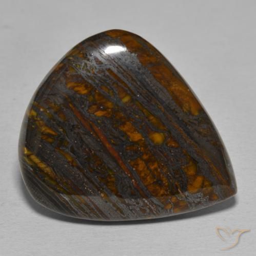 Matriz Olho de Tigre Multicolorido Natural 43.18ct, Formato de pêra, Opaco