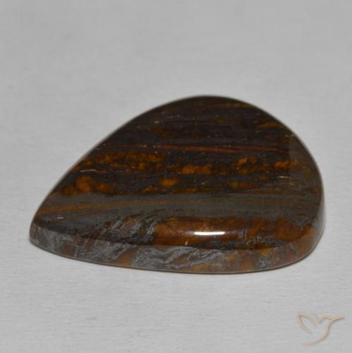 Matriz Olho de Tigre Multicolorido Natural 43.18ct, Formato de pêra, Opaco