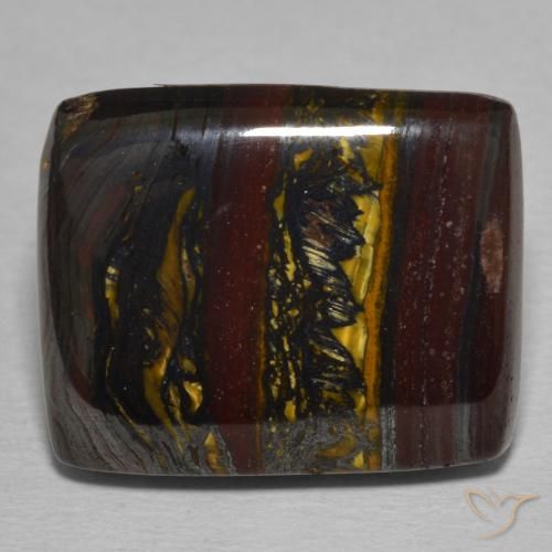 25.78ct Natural Multicolorido Matriz Olho de Tigre, baguete, Opaco
