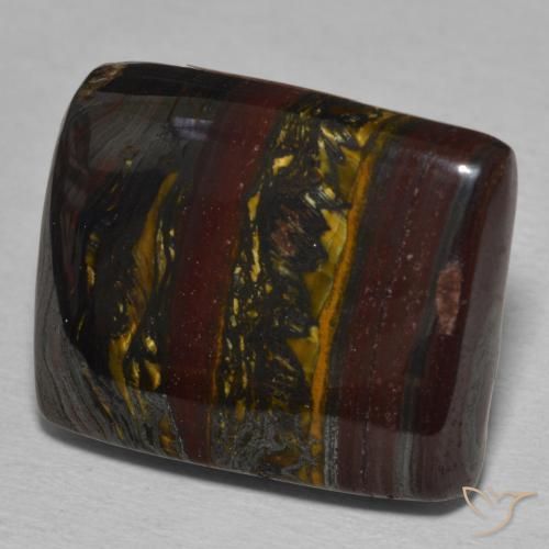 Matriz Olho de Tigre Multicolorido Natural 25.78ct, baguete, Opaco