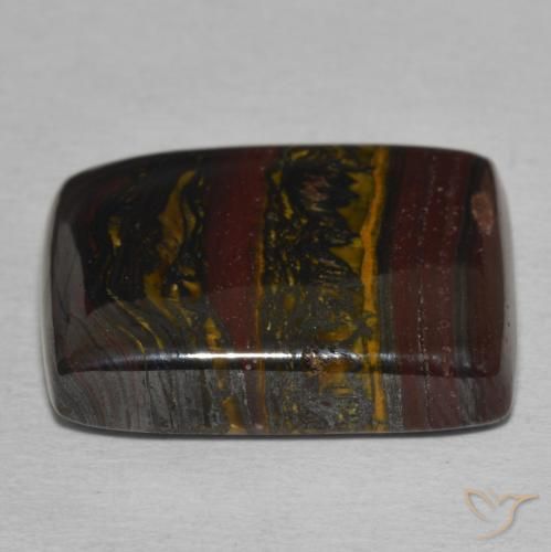 Matriz Olho de Tigre Multicolorido Natural 25.78ct, baguete, Opaco
