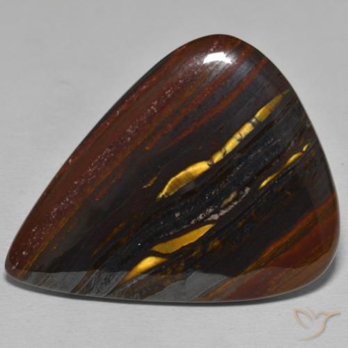 58.62ct Natural Multicolorido Matriz Olho de Tigre, Formato de pêra, Opaco