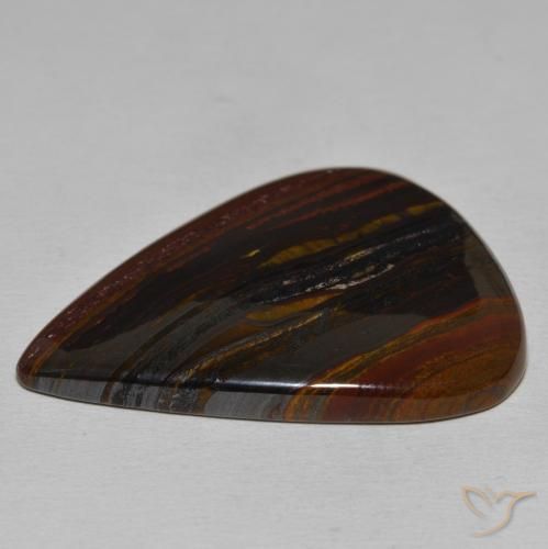 Matriz Olho de Tigre Multicolorido Natural 58.62ct, Formato de pêra, Opaco