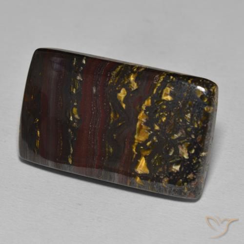Matriz Olho de Tigre Multicolorido Natural 50.01ct, baguete, Opaco