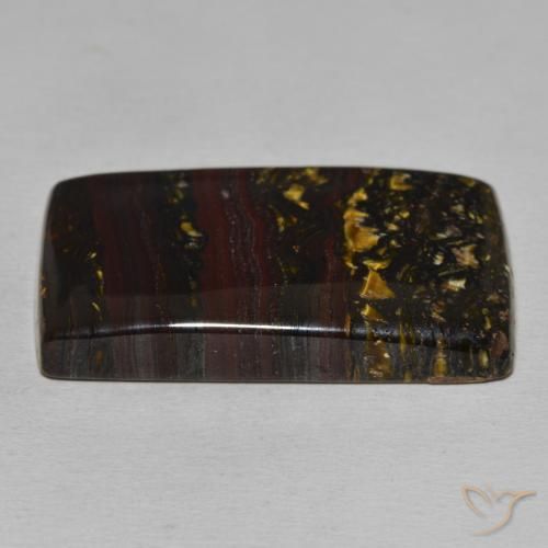 Matriz Olho de Tigre Multicolorido Natural 50.01ct, baguete, Opaco