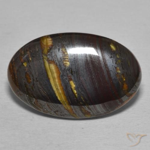 18.51ct Natural Multicolorido Matriz Olho de Tigre, oval, Opaco