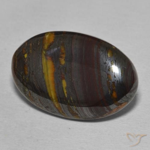Matriz Olho de Tigre Multicolorido Natural 18.51ct, oval, Opaco