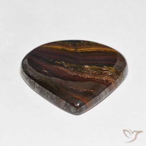 Matriz Olho de Tigre Multicolorido Natural 64.06ct, Formato de pêra, Opaco