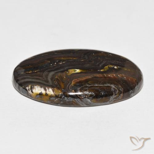 Matriz Olho de Tigre Multicolorido Natural 54.17ct, oval, Opaco