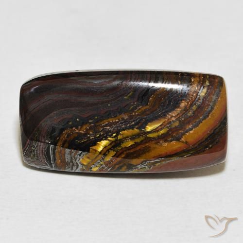 19.89ct Natural Multicolorido Matriz Olho de Tigre, baguete, Opaco