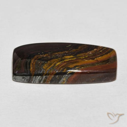 Matriz Olho de Tigre Multicolorido Natural 19.89ct, baguete, Opaco