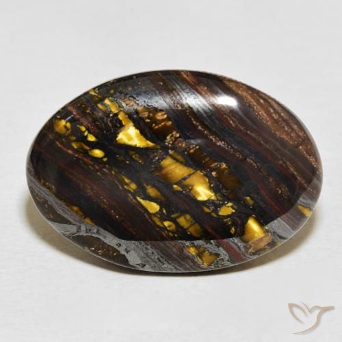 21.43ct Natural Multicolorido Matriz Olho de Tigre, oval, Opaco