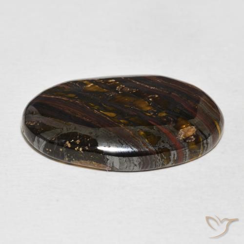 Matriz Olho de Tigre Multicolorido Natural 21.43ct, oval, Opaco
