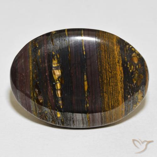 56.77ct Natural Multicolorido Matriz Olho de Tigre, oval, Opaco