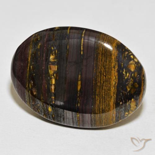 Matriz Olho de Tigre Multicolorido Natural 56.77ct, oval, Opaco
