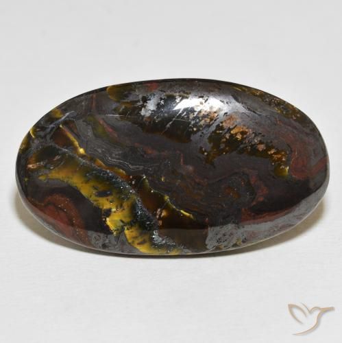 54.96ct Natural Multicolorido Matriz Olho de Tigre, oval, Opaco