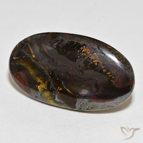 Matriz Olho de Tigre Multicolorido Natural 54.96ct, oval, Opaco