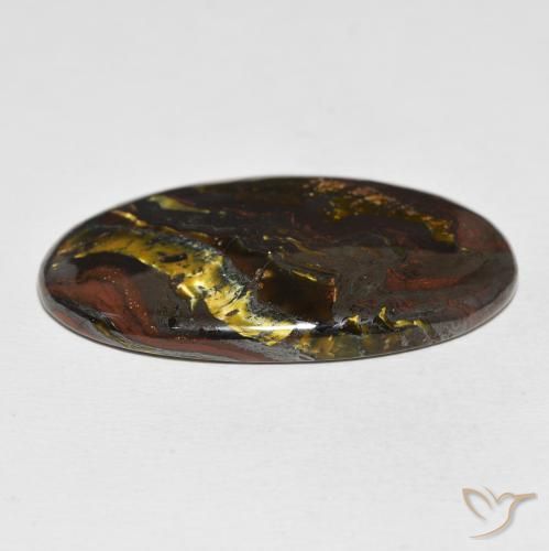 Matriz Olho de Tigre Multicolorido Natural 54.96ct, oval, Opaco