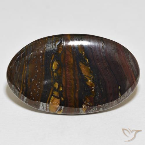 61.24ct Natural Multicolorido Matriz Olho de Tigre, oval, Opaco