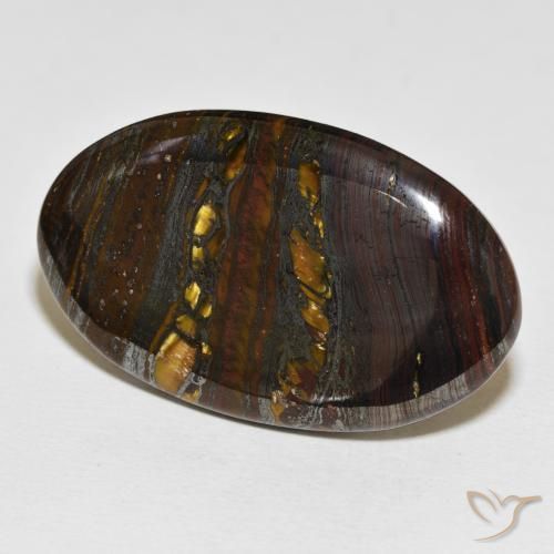 Matriz Olho de Tigre Multicolorido Natural 61.24ct, oval, Opaco