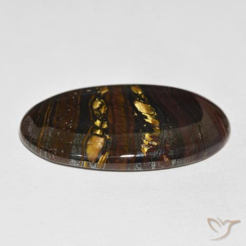 Matriz Olho de Tigre Multicolorido Natural 61.24ct, oval, Opaco