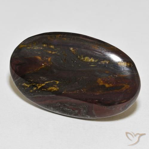 Matriz Olho de Tigre Multicolorido Natural 58.28ct, oval, Opaco