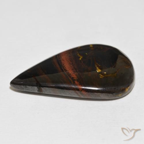 Matriz Olho de Tigre Multicolorido Natural 56.25ct, Formato de pêra, Opaco